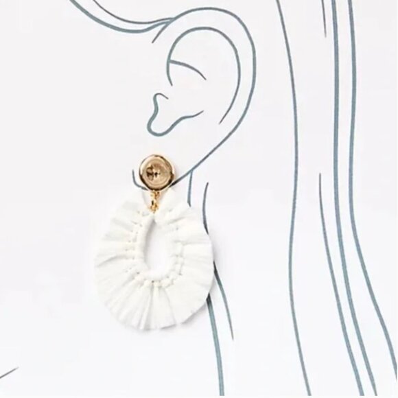 Loft Raffia Teardrop Statement Earrings - Picture 3 of 6